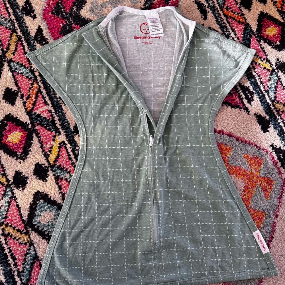 Green zippadee zip transition swaddle